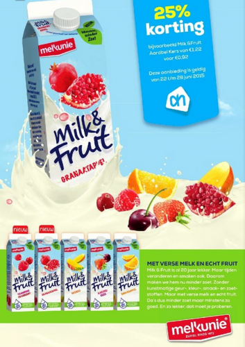 Milk & Fruit minder zoet framboos-cranberry en granaatappel